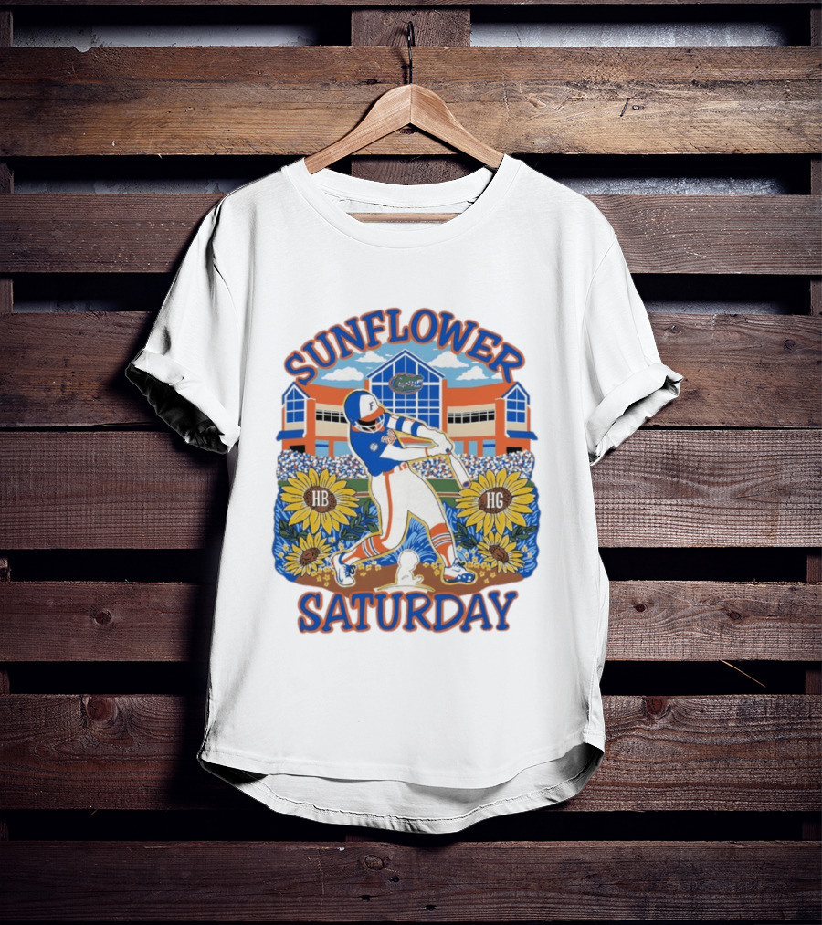 Florida Gators Sunflower Baseball Saturday T-Shirt