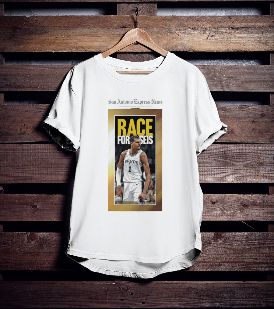 San Antonio Express News Victor Wembanyama Spurs Race For Seis Basketball T-Shirt