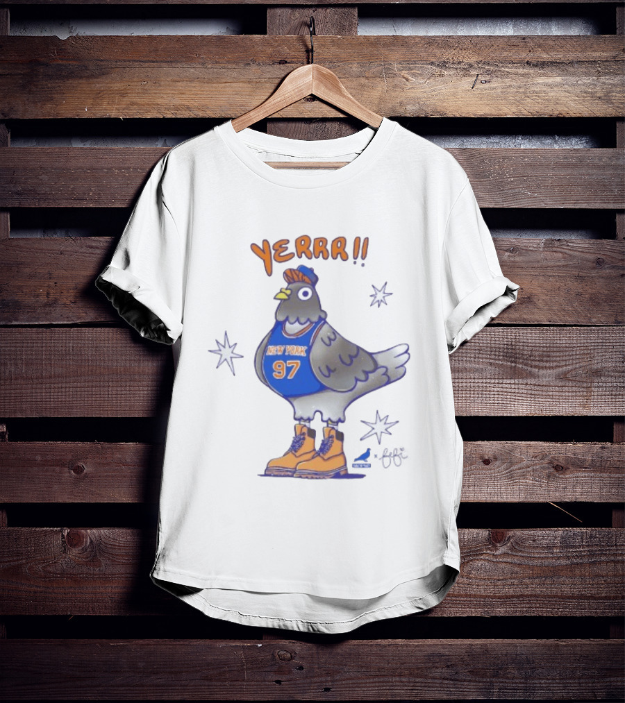 New York Knicks Yerrr Bird 97 Cartoon Sneakers T-Shirt