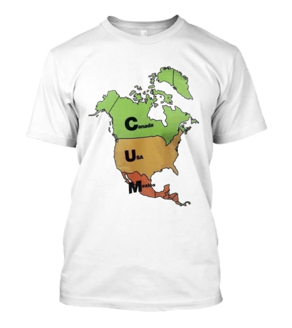 North America Map Canada USA Mexico Geography Continent Country T-Shirt