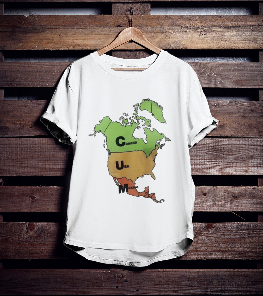 North America Map Canada USA Mexico Geography Continent Country T-Shirt