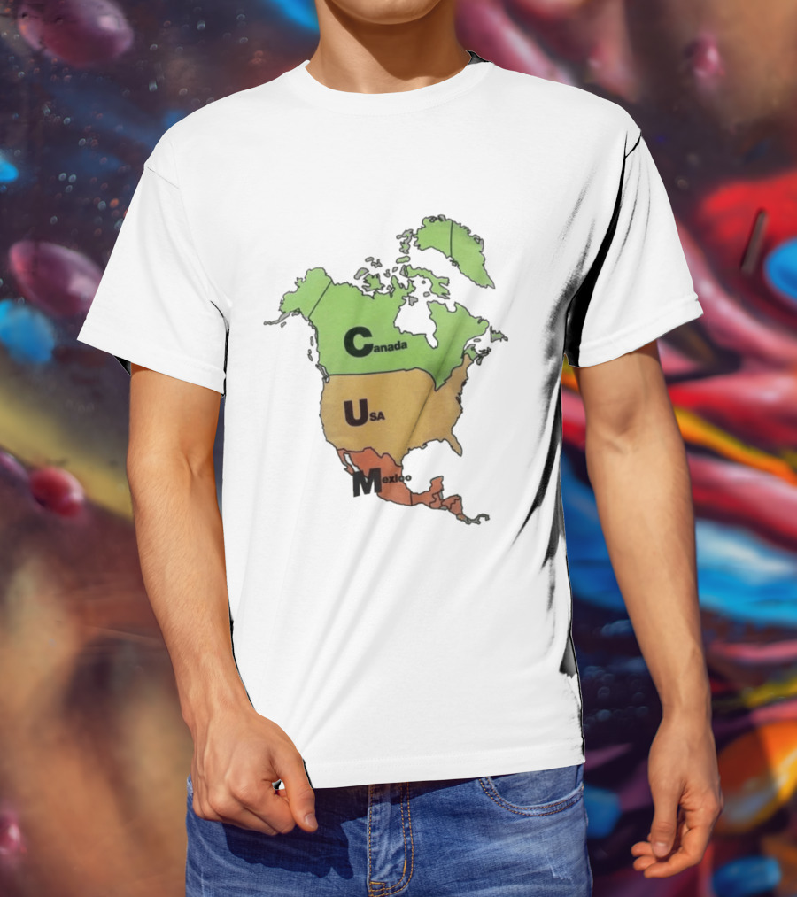 North America Map Canada USA Mexico Geography Continent Country T-Shirt