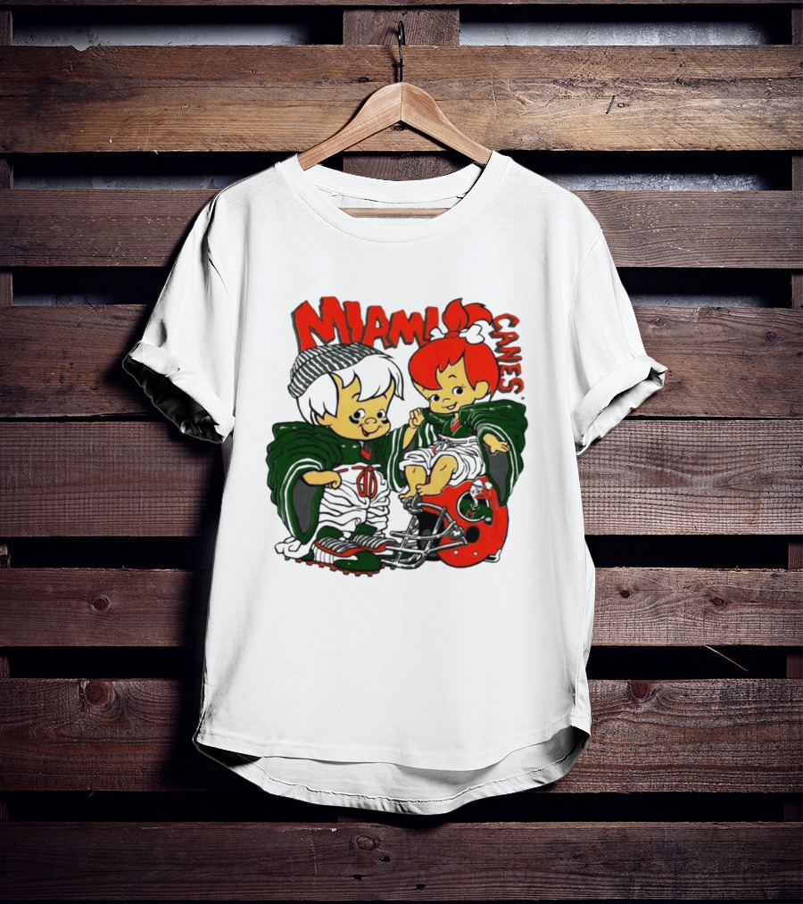 Miami Hurricanes MIAMI CANES Pebbles Bamm Bamm Flintstones NCAA T-Shirt