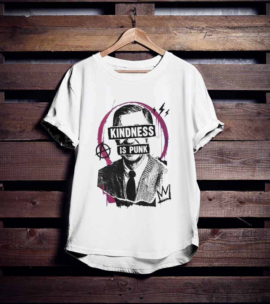 Fred Rogers Kindness Is Punk Anarchy Crown Lightning Bolt T-Shirt
