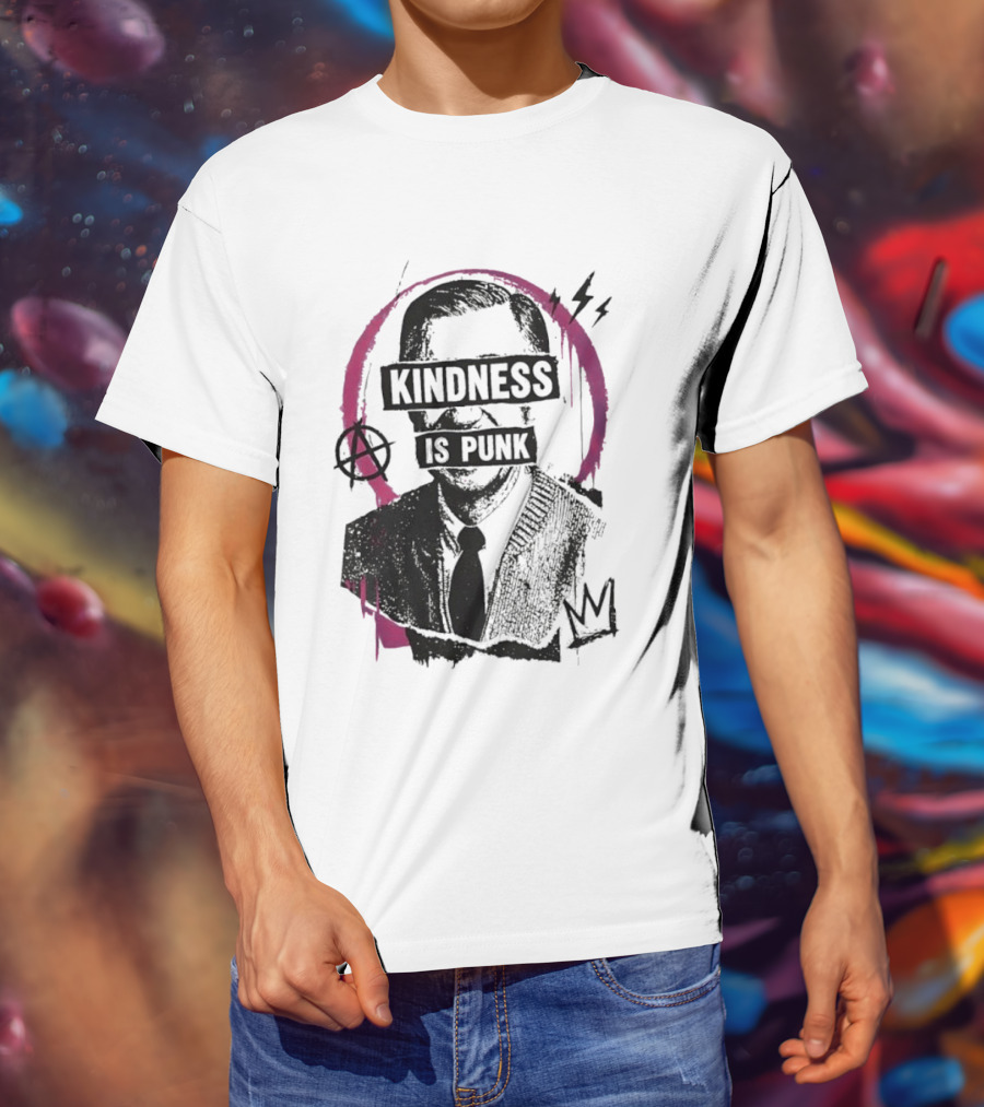 Fred Rogers Kindness Is Punk Anarchy Crown Lightning Bolt T-Shirt
