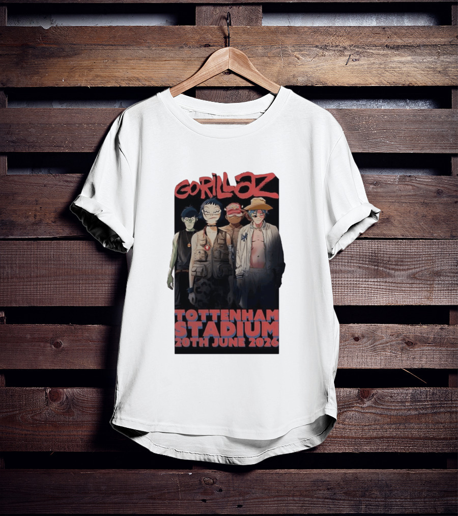 Gorillaz 2026 Tottenham Stadium London Concert 20th June T-Shirt