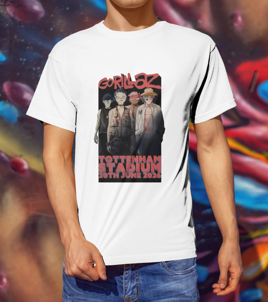 Gorillaz 2026 Tottenham Stadium London Concert 20th June T-Shirt