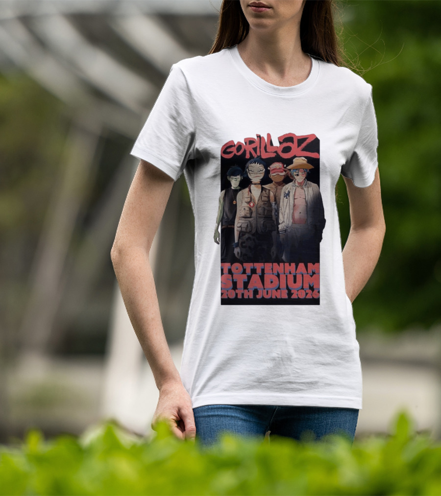Gorillaz 2026 Tottenham Stadium London Concert 20th June T-Shirt