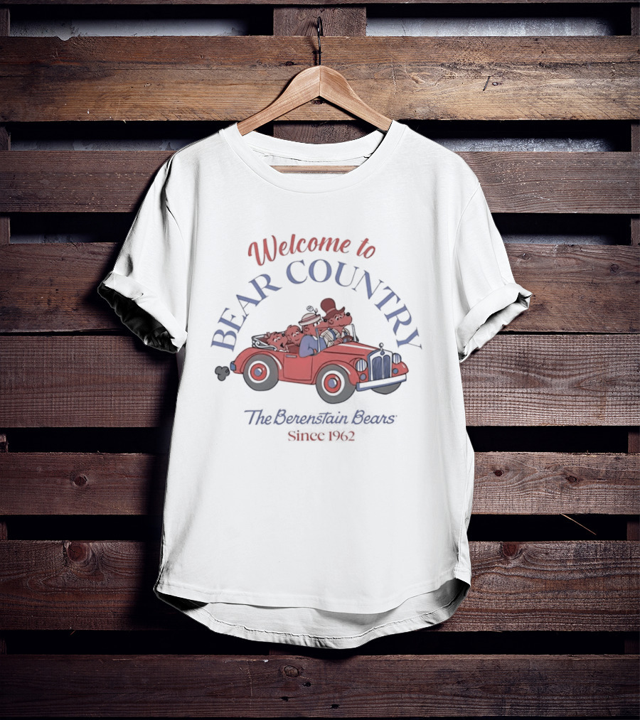 Welcome To Bear Country The Berenstain Bears Since 1962 Red Car Family T-Shirt