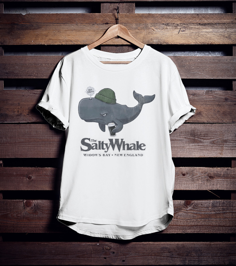 Get Salty Whale New England Beer Drinker Nautical Widows Bay T-Shirt