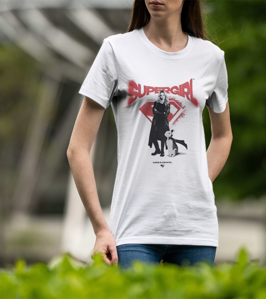 Supergirl Kara And Krypto Superman Shield DC Comics T-Shirt