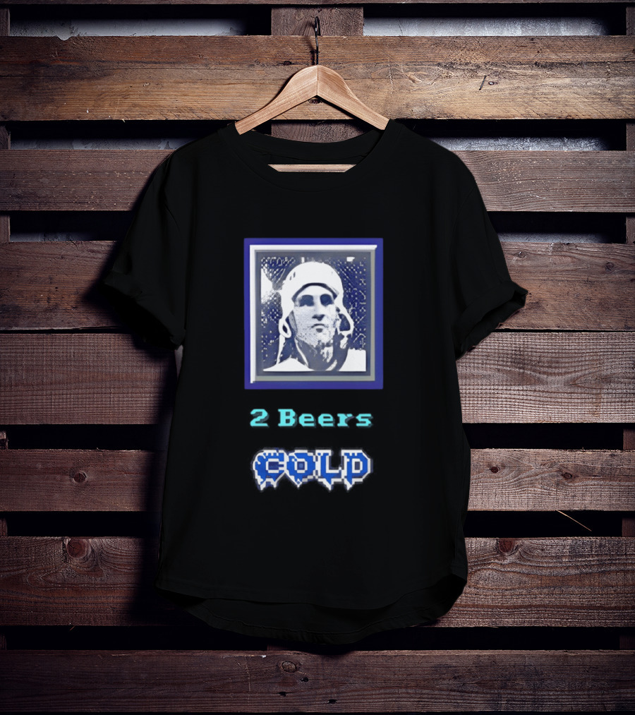 2 Beers Cold NHL Hockey Legend Portrait Ice Print T-Shirt