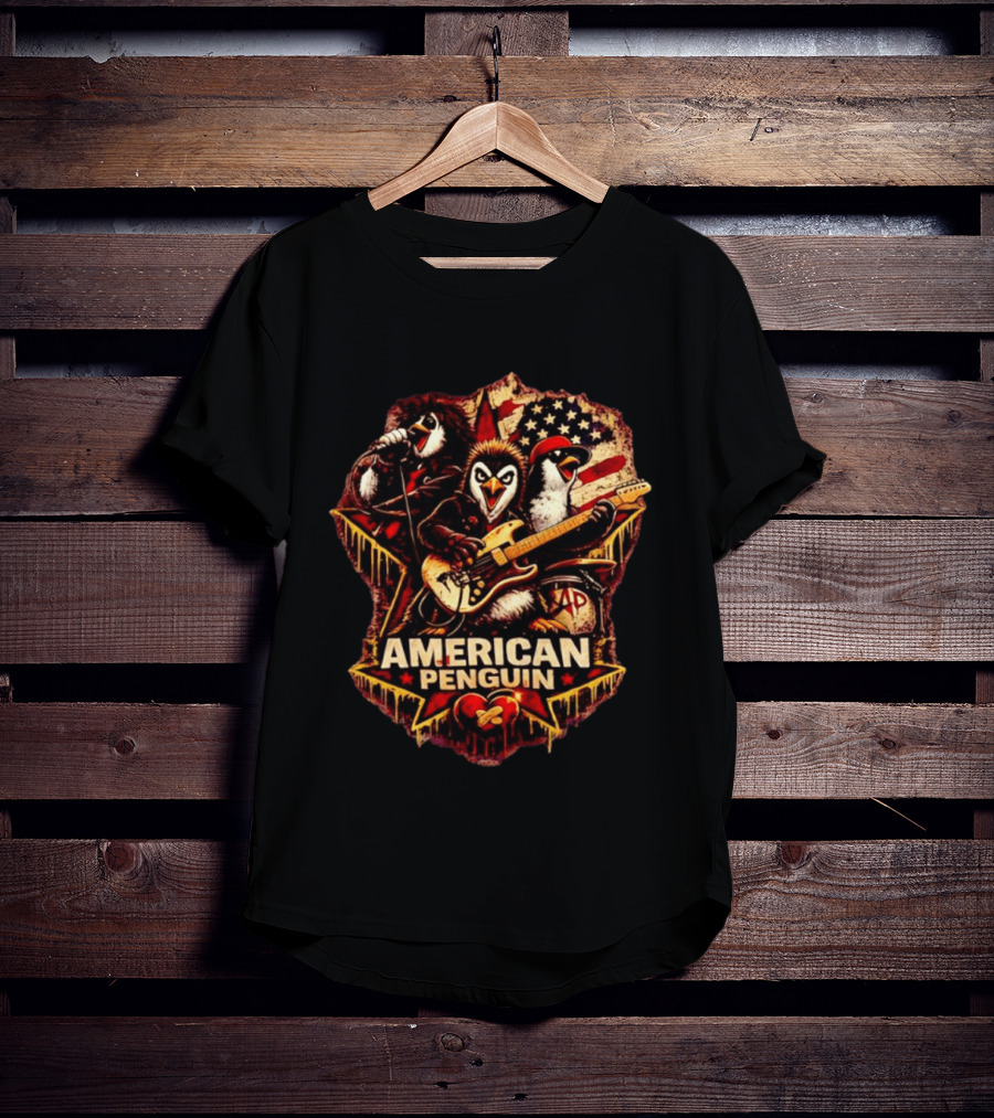 American Penguin Rock Band Stars And Stripes T-Shirt