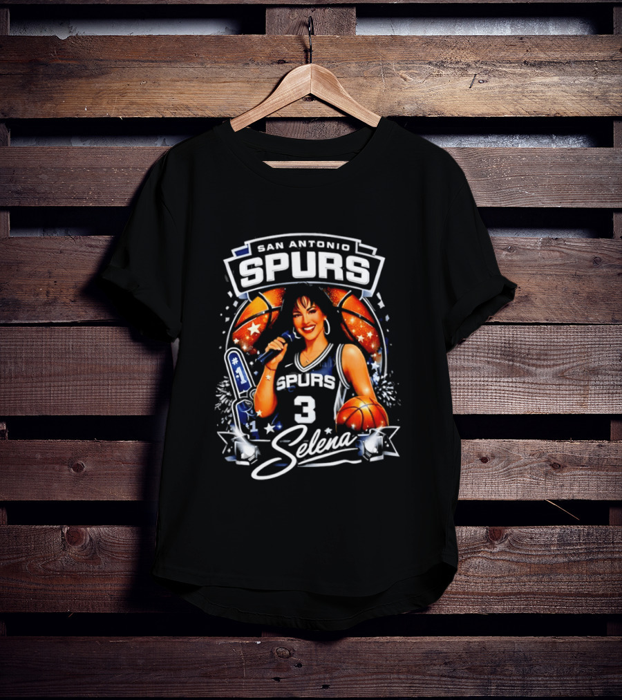 San Antonio Spurs Selena Basketball Number 3 Fan T-Shirt