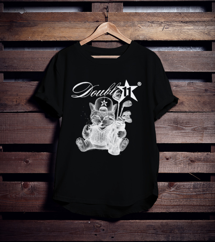 Double 11 Golfing Cat Star Golf Clubs Urban Streetwear 2026 Future T-Shirt