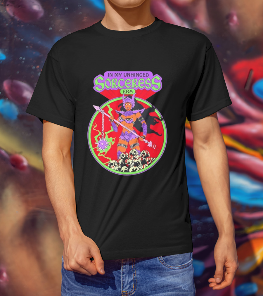 In My Unhinged Sorceress Era Warrior Witch Skulls T-Shirt
