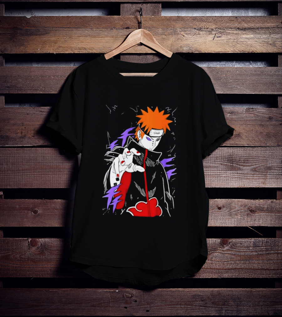 Naruto Shippuden Pain Akatsuki Rinnegan Almighty Push Anime 2026 Trend T-Shirt