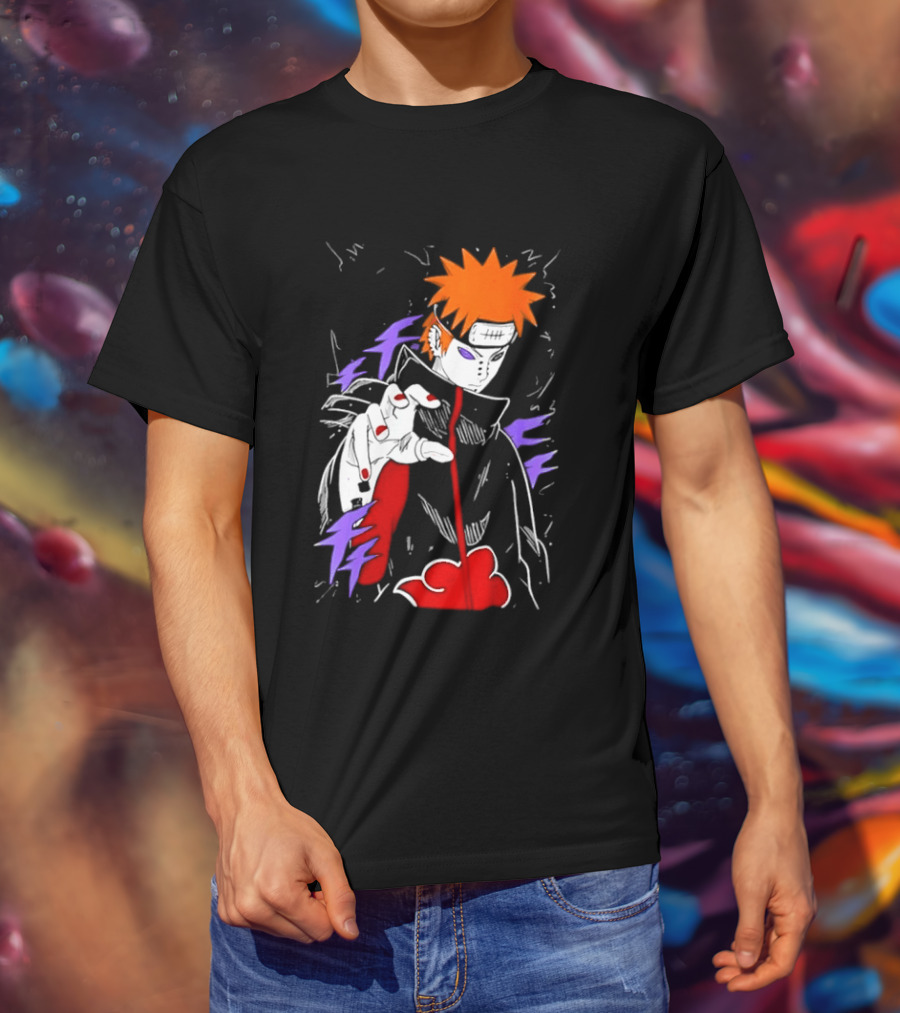 Naruto Shippuden Pain Akatsuki Rinnegan Almighty Push Anime 2026 Trend T-Shirt