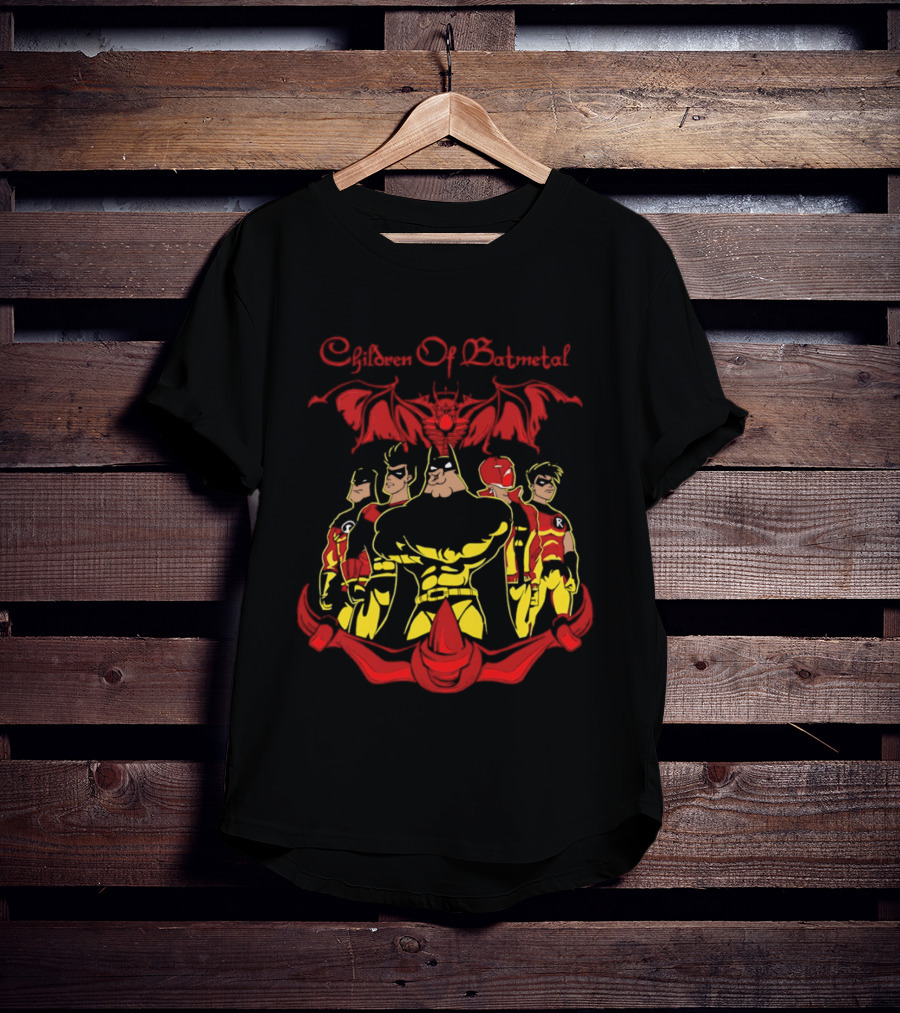 Children Of Batmetal Batman Robins Heavy Metal Characters Demonic Bat T-Shirt