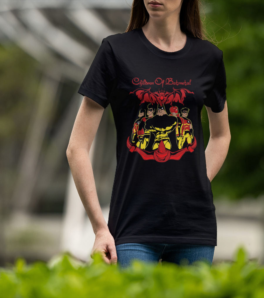 Children Of Batmetal Batman Robins Heavy Metal Characters Demonic Bat T-Shirt