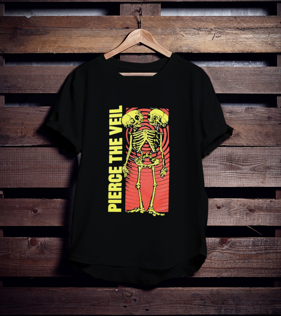 Pierce The Veil Two Headed Skeleton Red Target 2026 T-Shirt