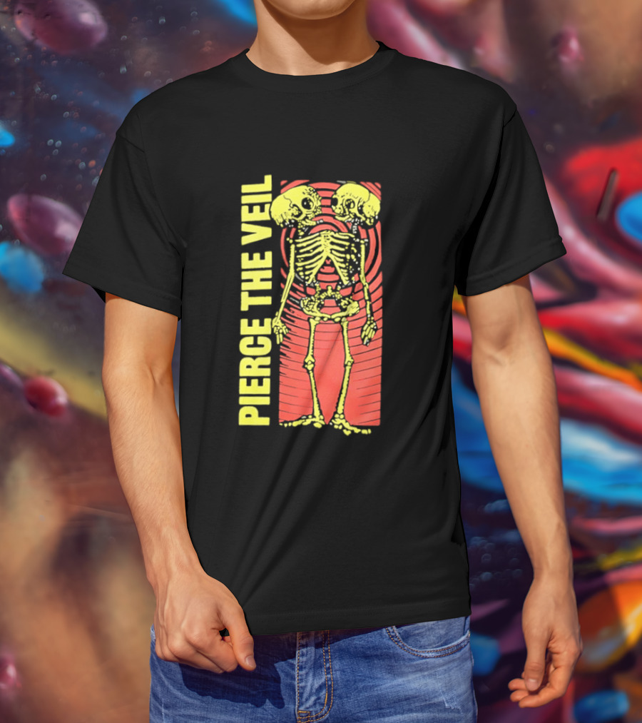 Pierce The Veil Two Headed Skeleton Red Target 2026 T-Shirt