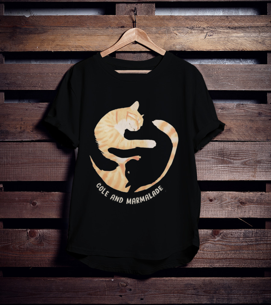 Cole And Marmalade Cats Yin Yang Pet Lovers Circle Harmony T-Shirt
