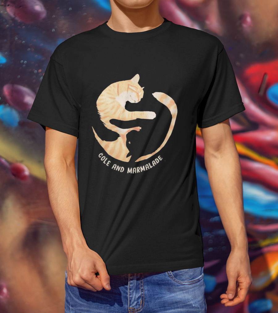 Cole And Marmalade Cats Yin Yang Pet Lovers Circle Harmony T-Shirt