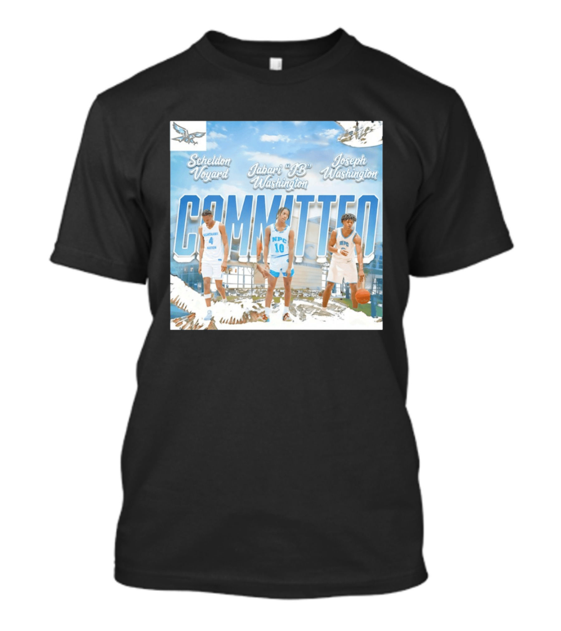 Committed Basketball Sheldon Voyard Jabari JB Washington Joseph Washington Nighthawk NPC T-Shirt