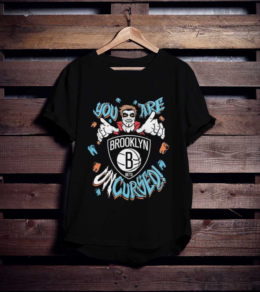 WWE Danhausen Brooklyn Nets You Are Cursed Vampire Horror T-Shirt