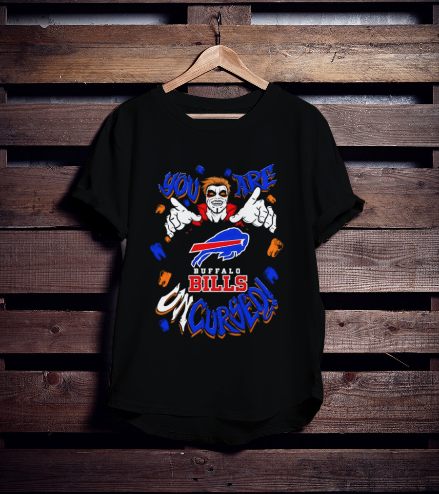 WWE Danhausen X Buffalo Bills You Are Uncursed Halloween Vampire Fangs T-Shirt