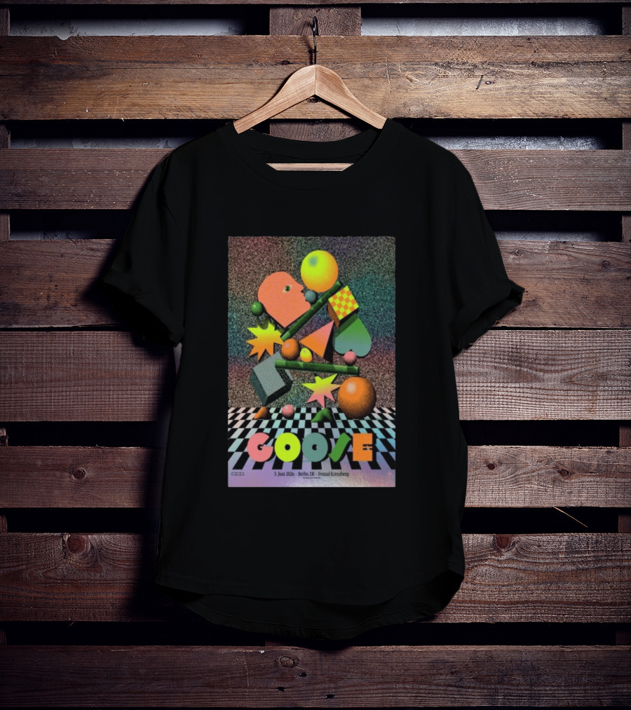 Goose 3 Juni 2026 Berlin Deutschland Festsaal Kreuzberg 3D Geometric Shapes Checkerboard T-Shirt