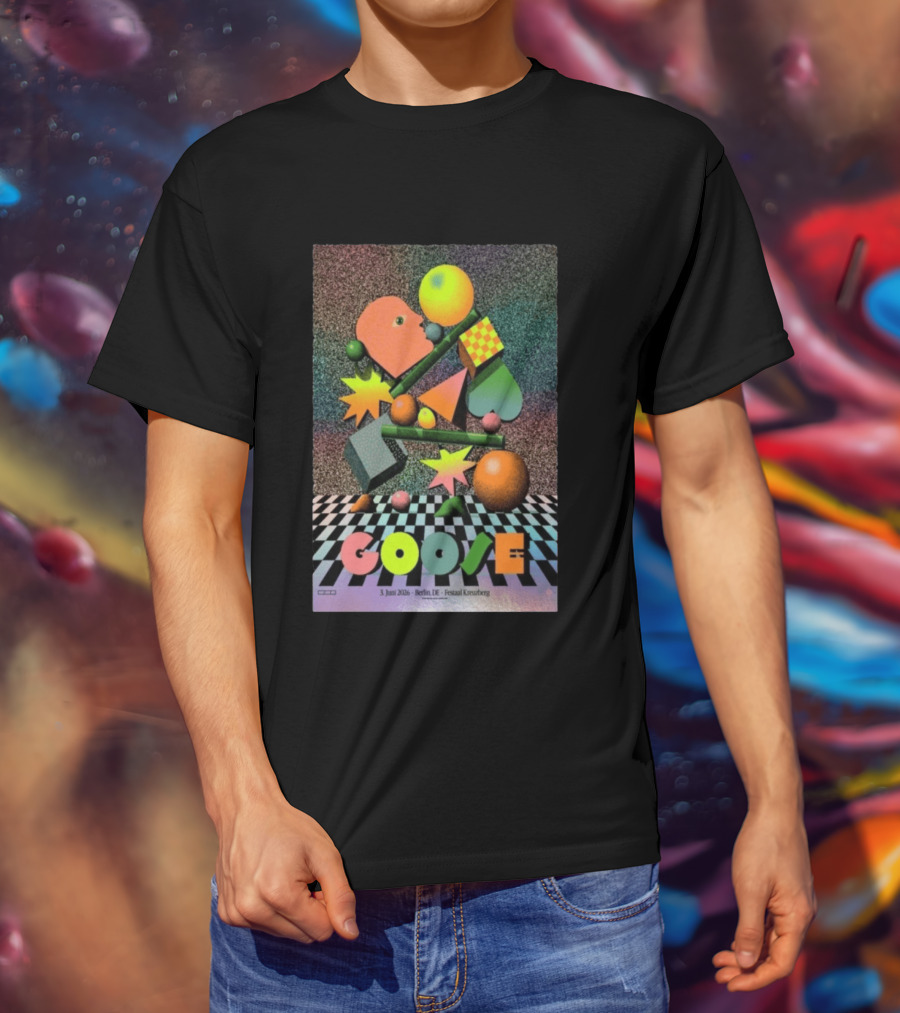 Goose 3 Juni 2026 Berlin Deutschland Festsaal Kreuzberg 3D Geometric Shapes Checkerboard T-Shirt
