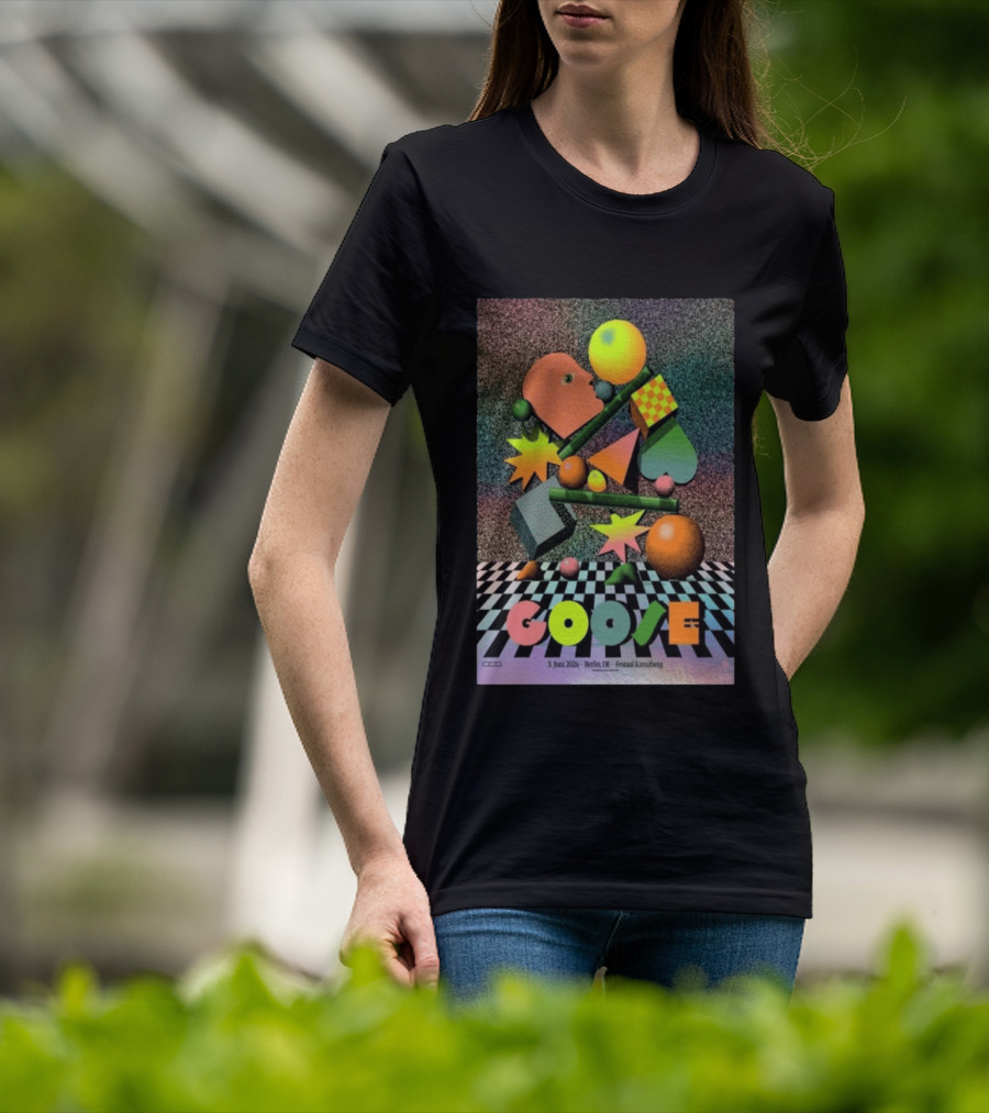 Goose 3 Juni 2026 Berlin Deutschland Festsaal Kreuzberg 3D Geometric Shapes Checkerboard T-Shirt