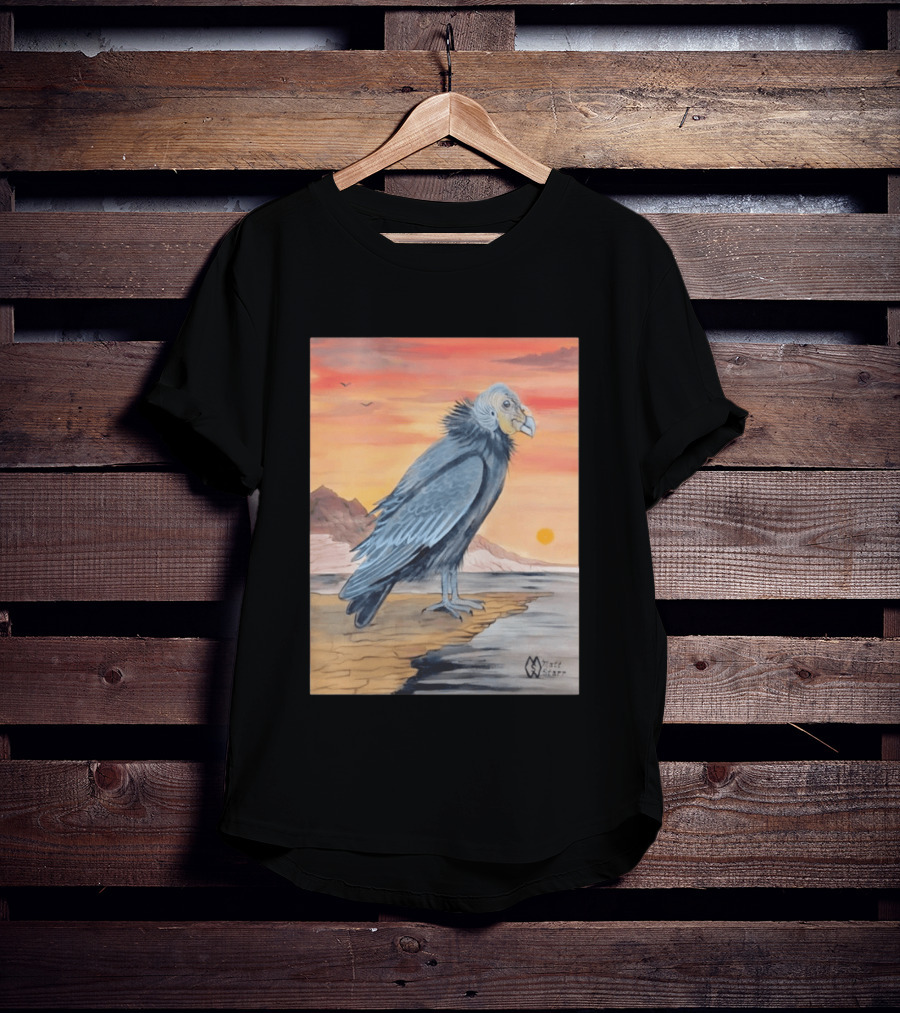 California Condor On Cliff Matt Starr Sunset Scene T-Shirt
