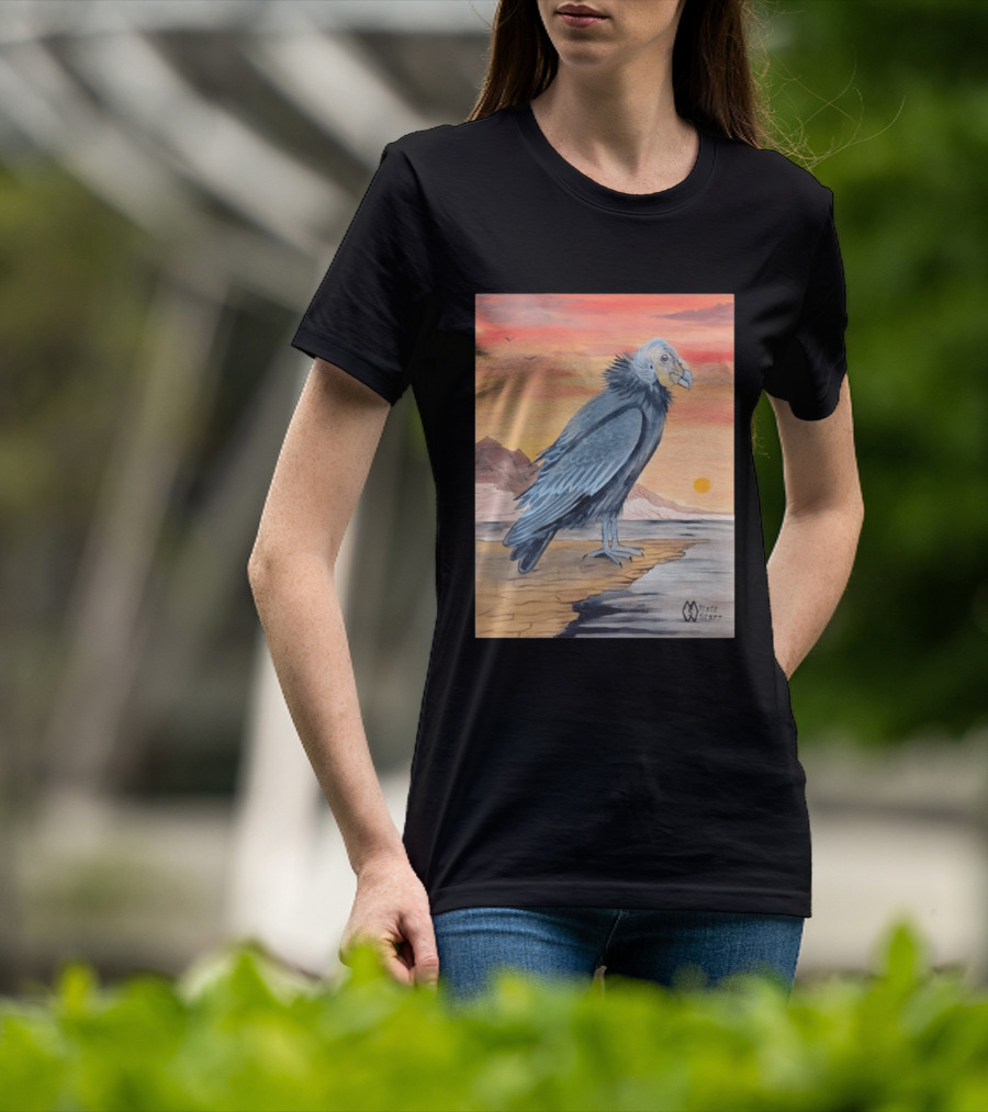 California Condor On Cliff Matt Starr Sunset Scene T-Shirt