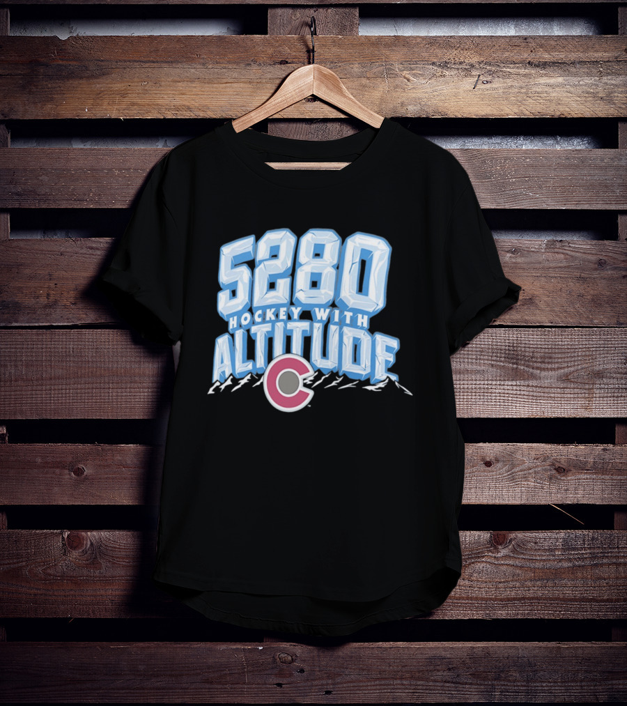 Hockey With Altitude 5280 Colorado Avalanche Ice Mountains T-Shirt