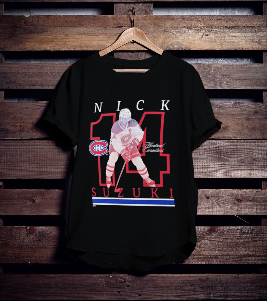 Nick Suzuki 14 Montreal Canadiens Captain Hockey T-Shirt