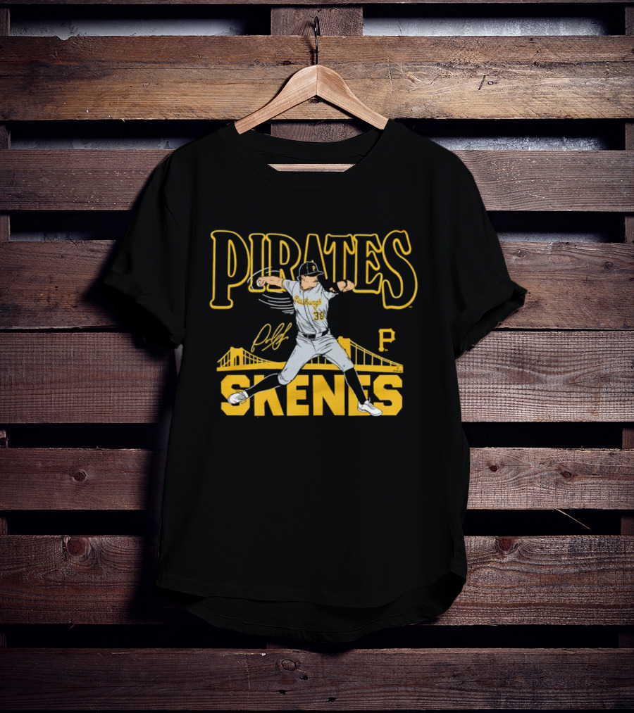 Pittsburgh Pirates Paul Skenes 30 Pitching Bridge T-Shirt