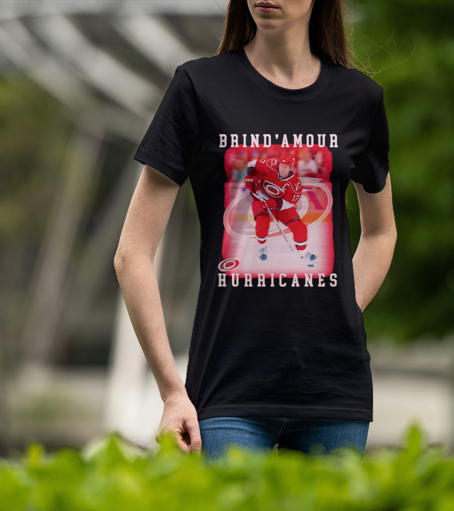Brind'Amour Hurricanes Number 17 Captain Hockey Player T-Shirt