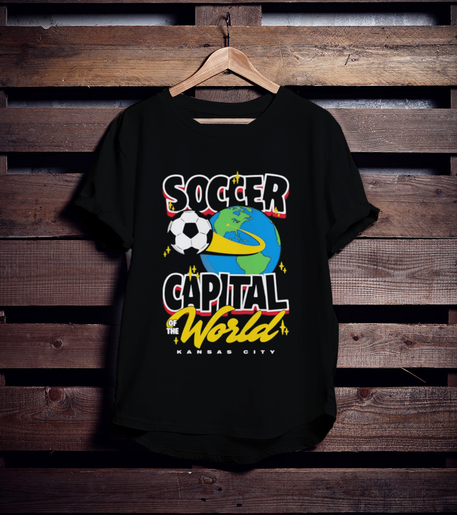 Kansas City Soccer Capital Of The World Globe Soccer Ball T-Shirt