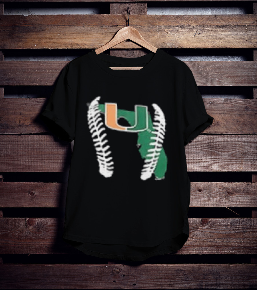 Miami Hurricanes U 2026 Baseball Orange Green T-Shirt
