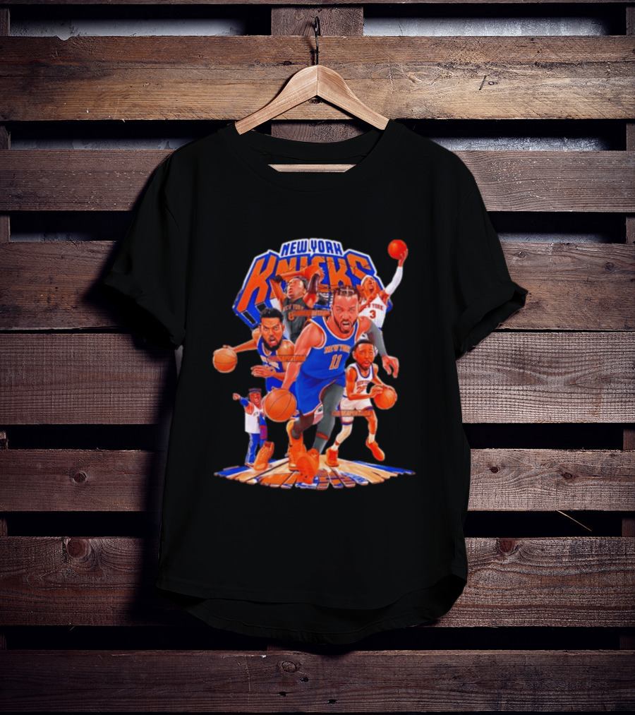 New York Knicks Team Animation Styles Retro Basketball Players T-Shirt