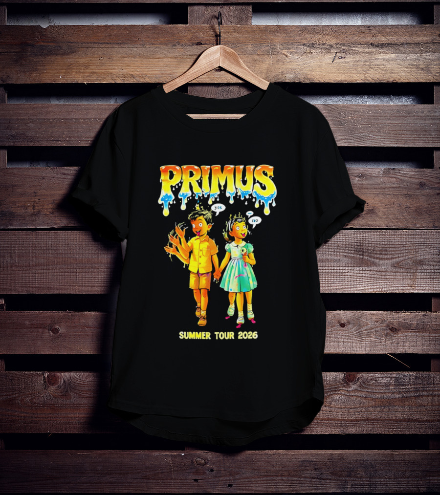 Primus Summer Tour 2026 Cartoon Style Melting Drip T-Shirt