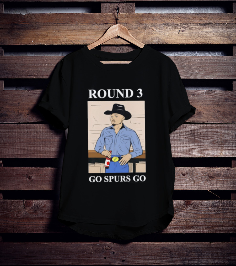 Go Spurs Go Cowboy Round 3 Spurs Playoff Spirit T-Shirt
