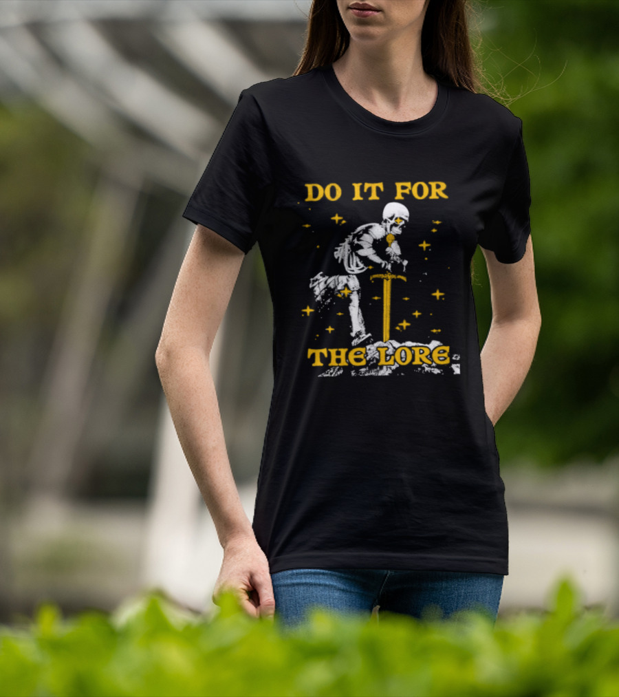 Skeleton Knight Do It For The Lore Sword And Stars T-Shirt