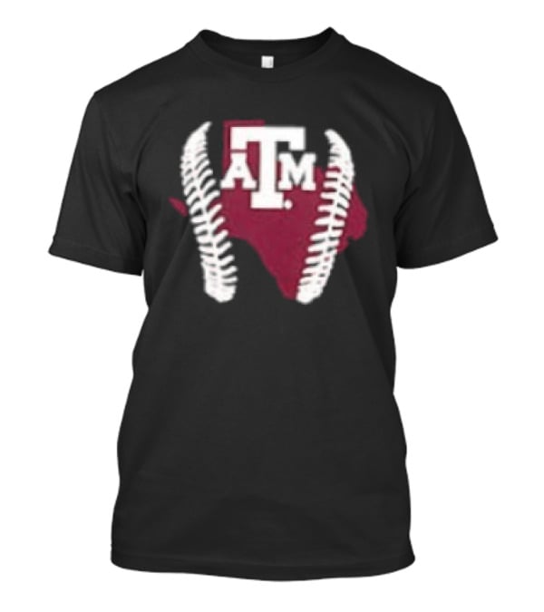 Texas A&M Aggies 2026 Baseball Icon With State Silhouette And Stitching T-Shirt