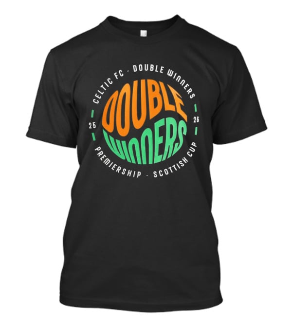 Celtic FC Double Winners 2026 Premiership Scottish Cup T-Shirt