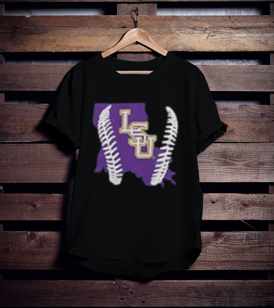 LSU Tigers 2026 Purple Baseball LSU Shape T-Shirt