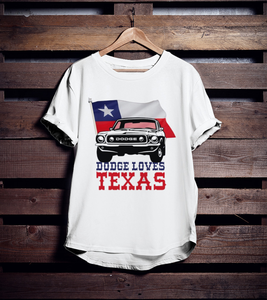 Dodge Loves Texas State Flag Mustang T-Shirt